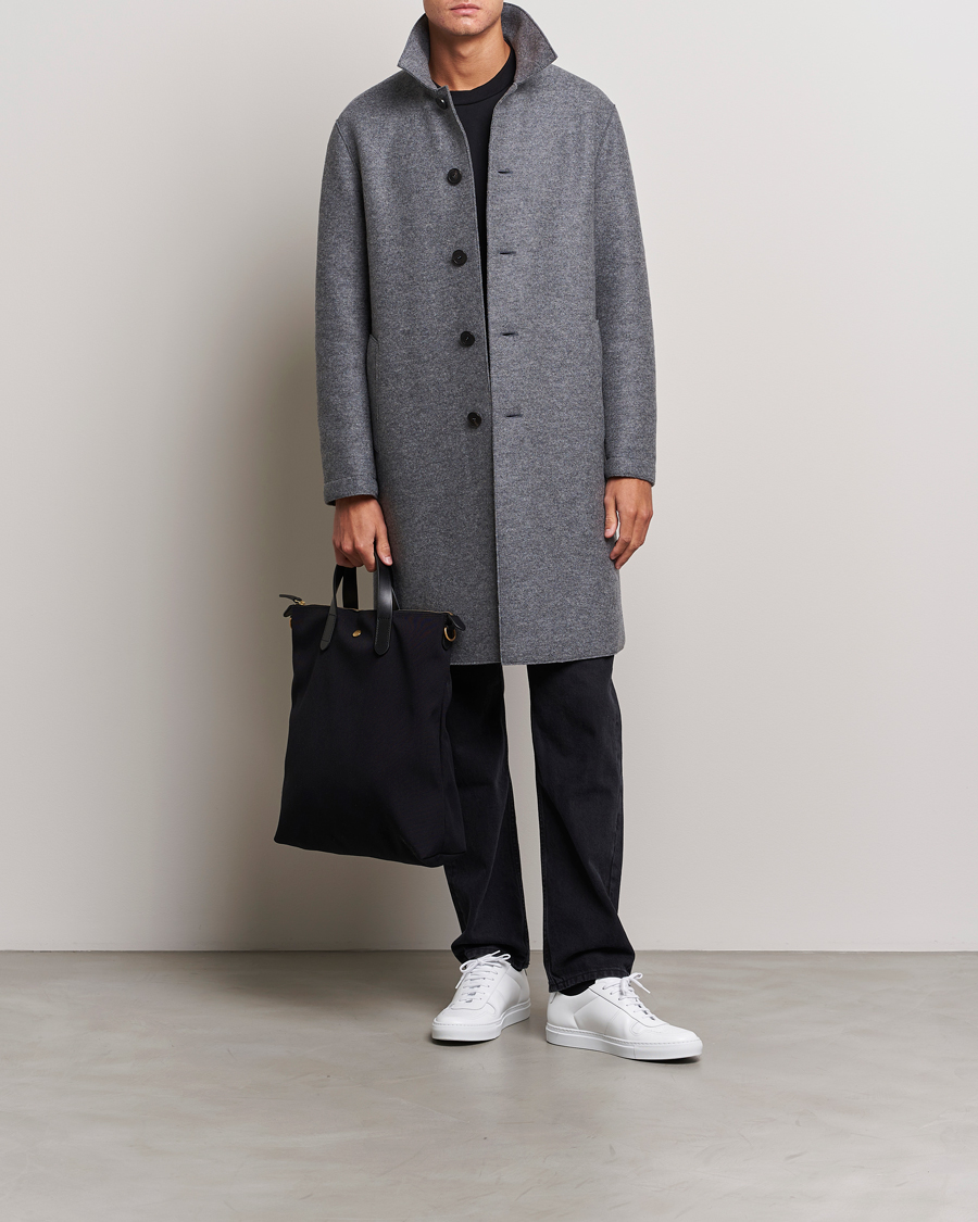 Herr | Jackor | Harris Wharf London | Pressed Wool Mac Coat Grey Moul
