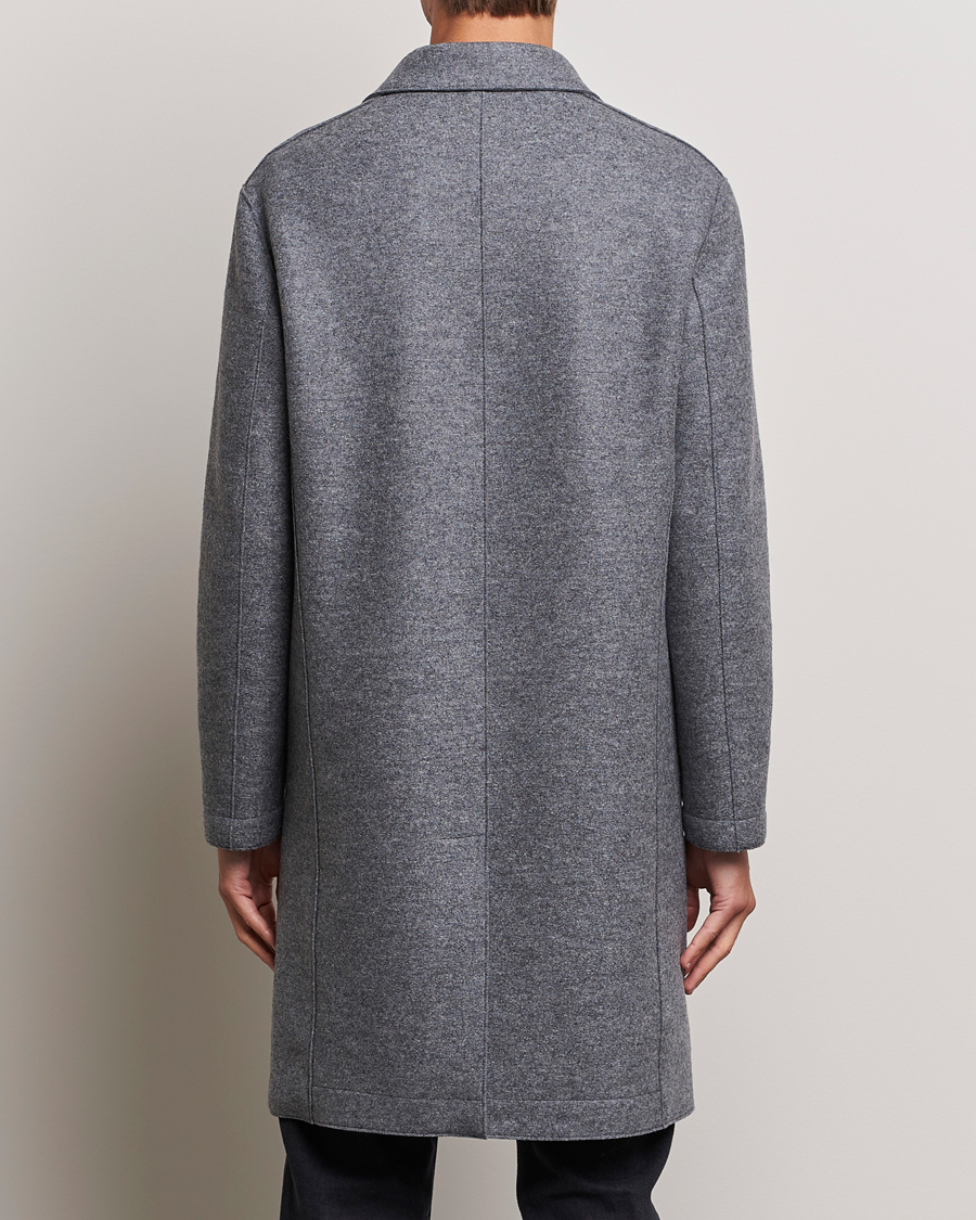 Herr | Jackor | Harris Wharf London | Pressed Wool Mac Coat Grey Moul