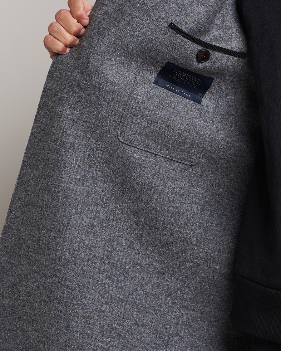 Herr | Jackor | Harris Wharf London | Pressed Wool Mac Coat Grey Moul