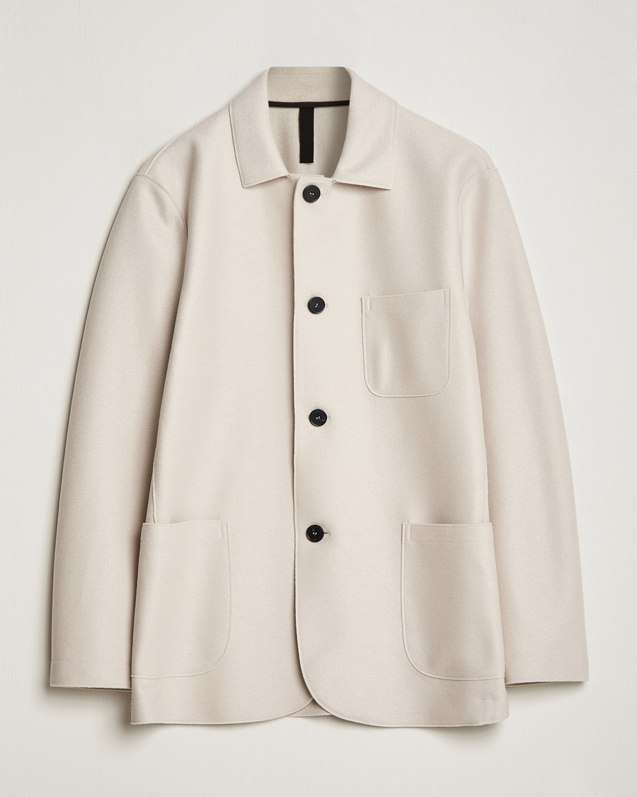 Herr | Kavajer | Harris Wharf London | Dropped Shoulder Wool Jacket Cream