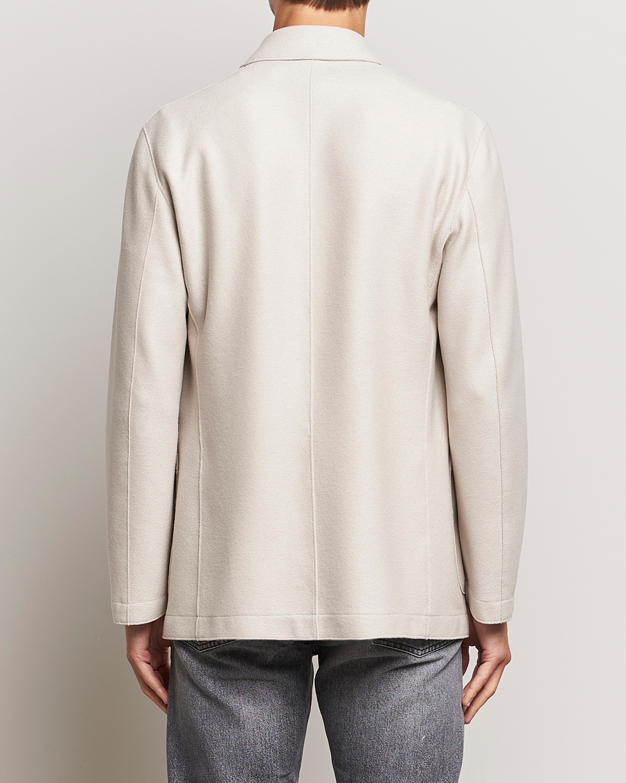 Herr | Kavajer | Harris Wharf London | Dropped Shoulder Wool Jacket Cream