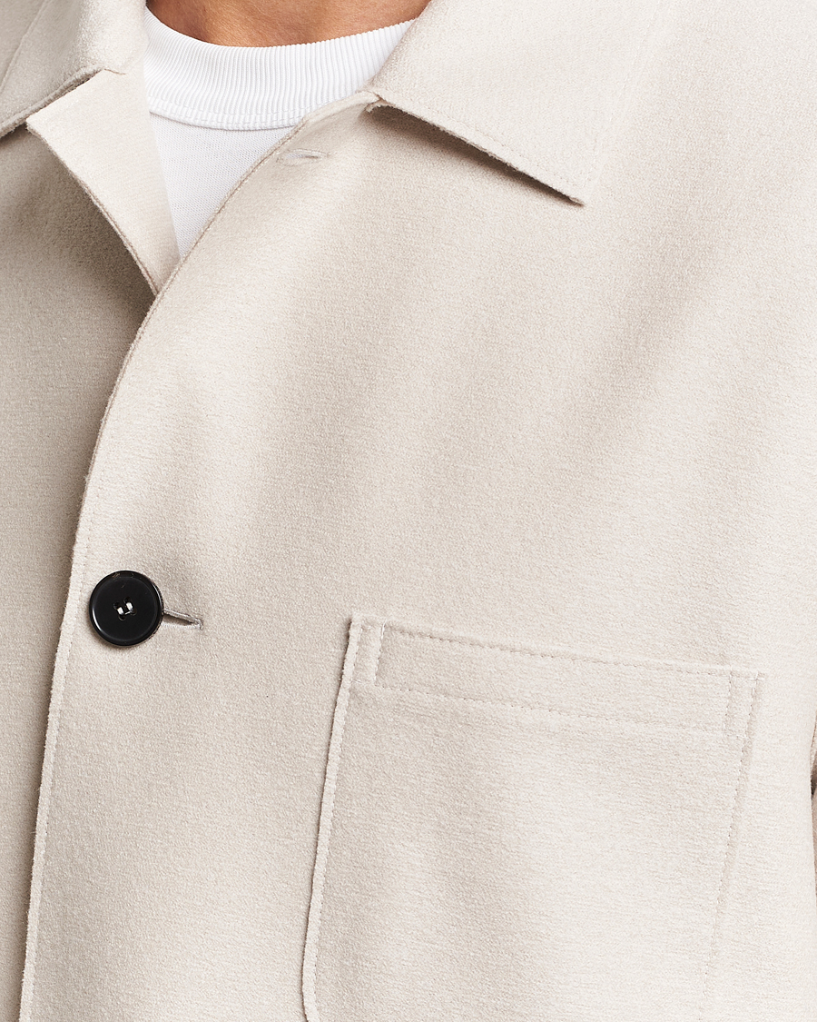 Herr | Kavajer | Harris Wharf London | Dropped Shoulder Wool Jacket Cream