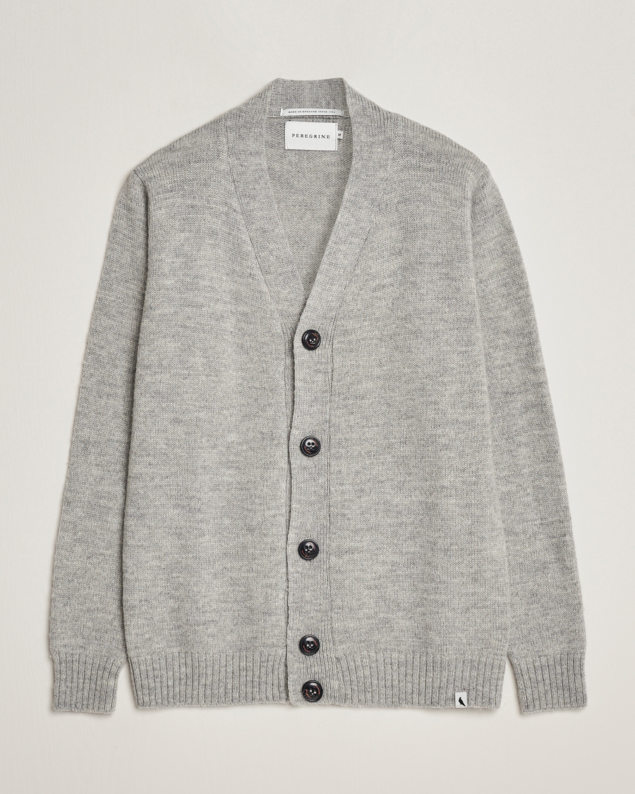 Herr | Tröjor | Peregrine | Maker's Stitch Merino Cardigan Light Grey