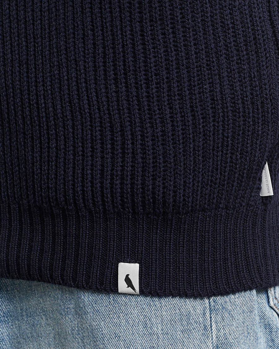 Herr | Tröjor | Peregrine | Ford Knitted Wool Half Zip Navy