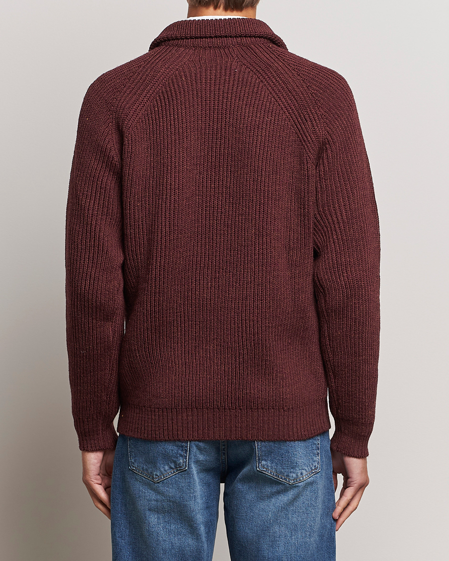 Herr | Tröjor | Peregrine | Ford Knitted Wool Half Zip Shiraz