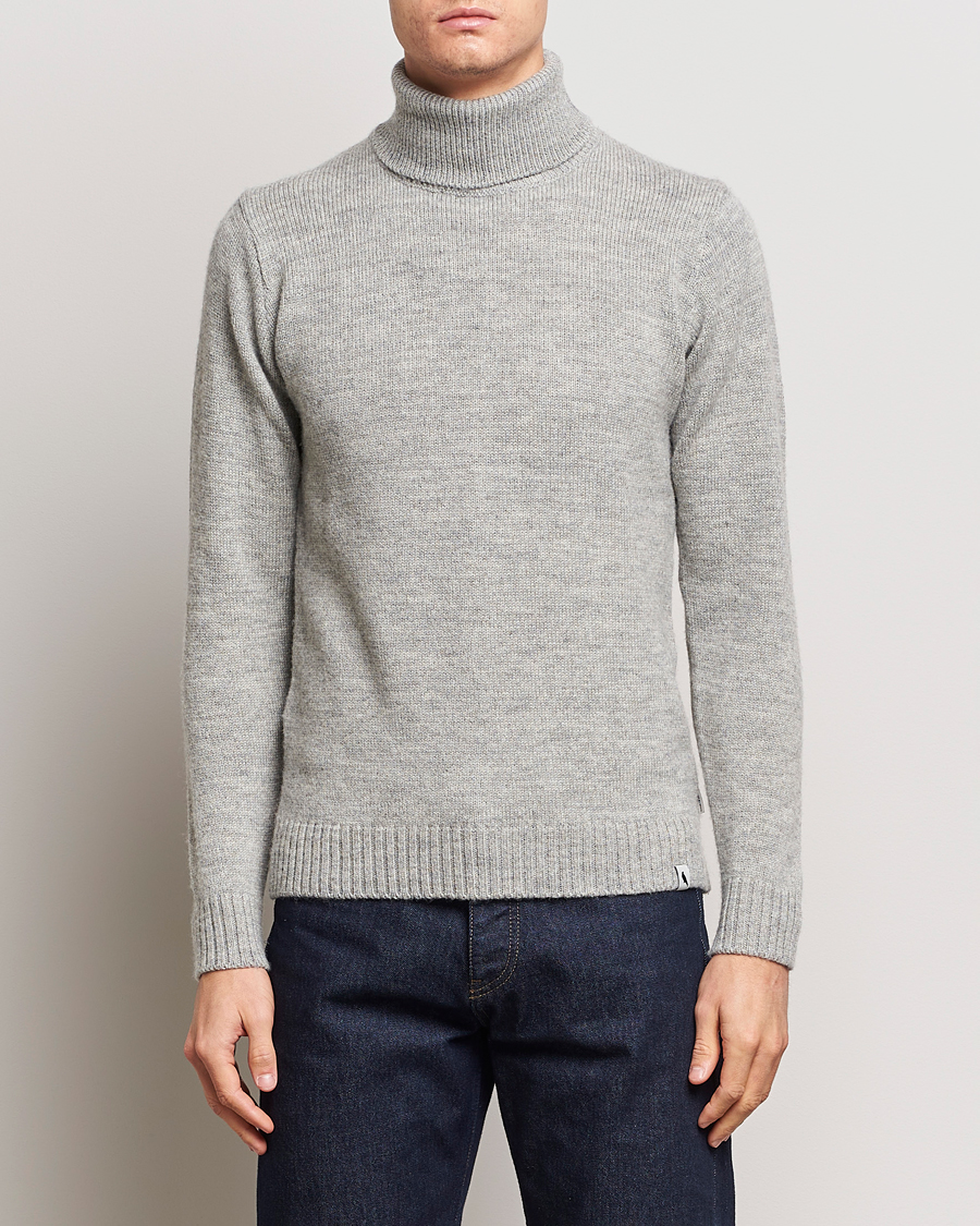 Herr | Tröjor | Peregrine | Maker's Stitch Merino Polo Light Grey