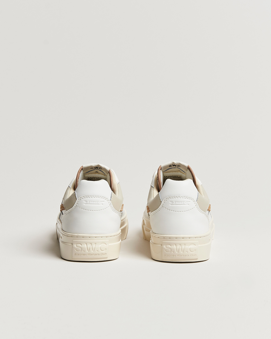 Herr | Stepney Workers Club Pearl S-Strike Leather Sneaker White/Earth | Stepney Workers Club | Pearl S-Strike Leather Sneaker White/Earth