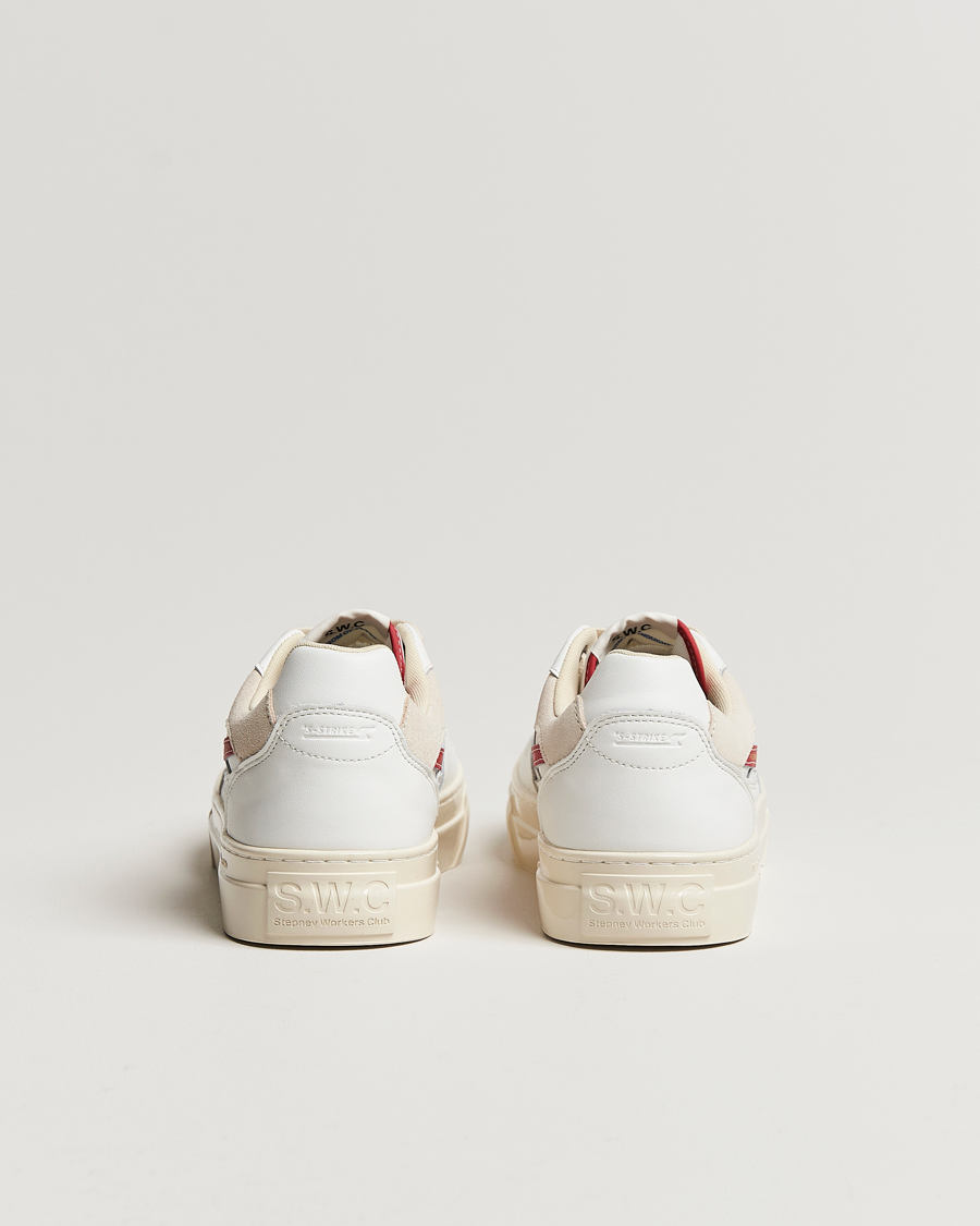 Herr | Stepney Workers Club Pearl S-Strike Leather Sneaker White/Red | Stepney Workers Club | Pearl S-Strike Leather Sneaker White/Red