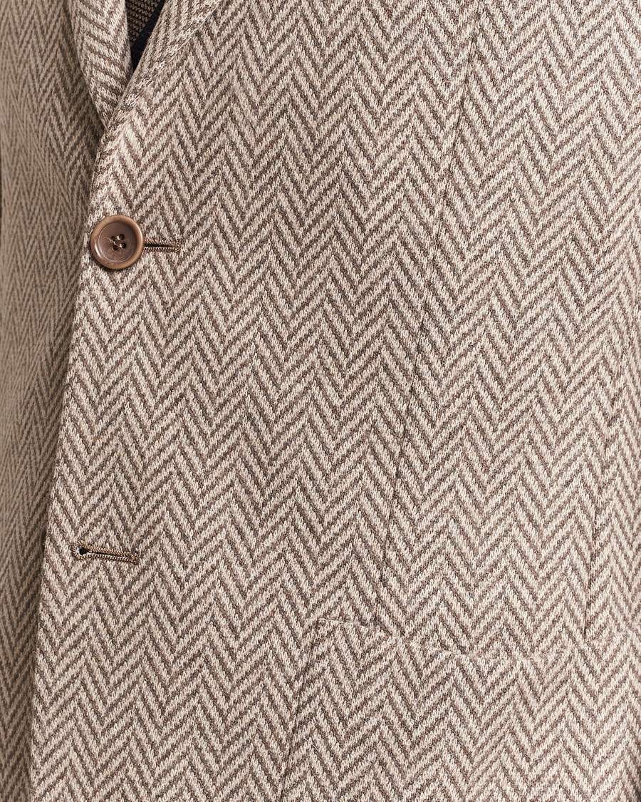 Herr | Kavajer | Morris Heritage | Mike Jersey Herringbone Blazer Khaki