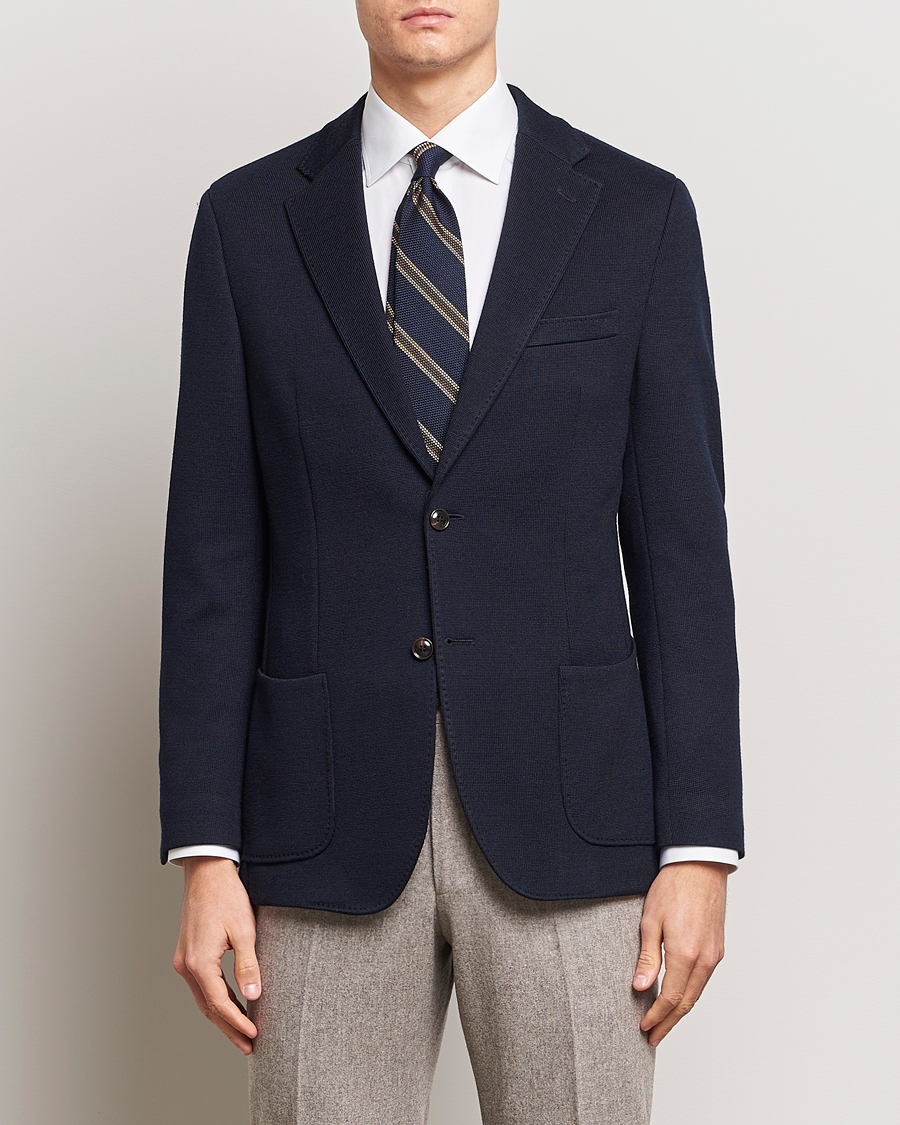 Herr | Kavajer | Morris Heritage | Mike Knitted Blazer Navy