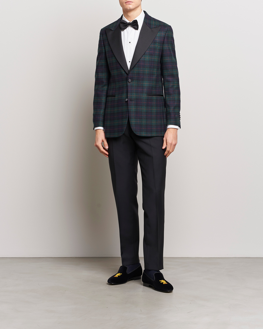 Herr | Kavajer | Morris Heritage | Tartan Tuxedo Blazer Navy