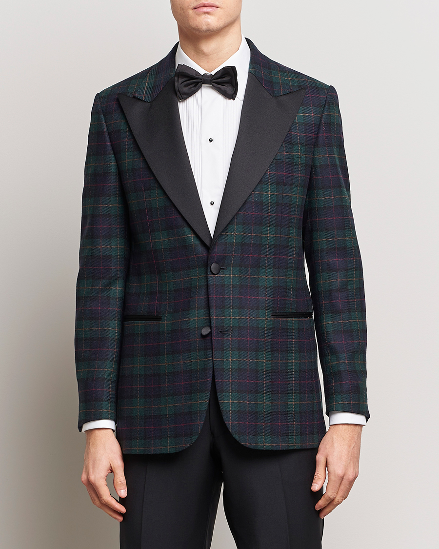Herr | Kavajer | Morris Heritage | Tartan Tuxedo Blazer Navy