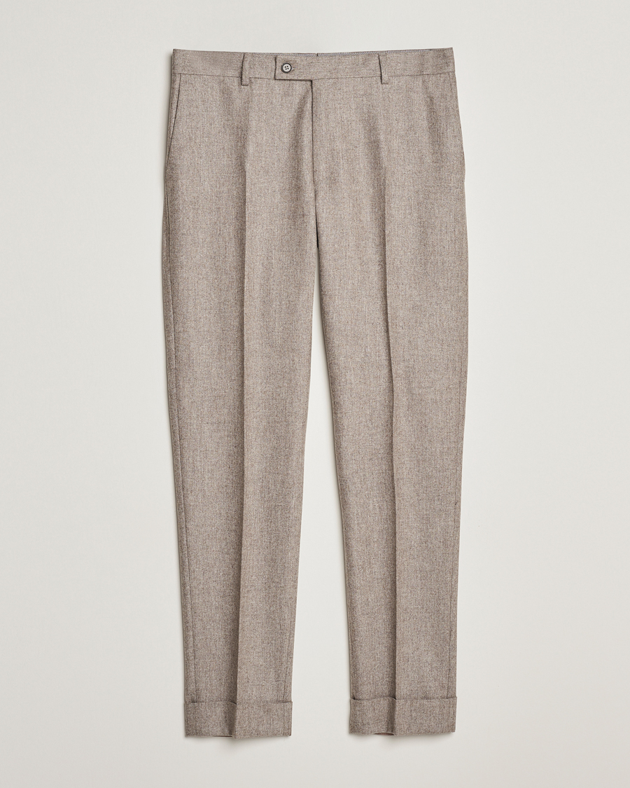 Herr | Byxor | Morris Heritage | Jack Flannel Trousers Khaki