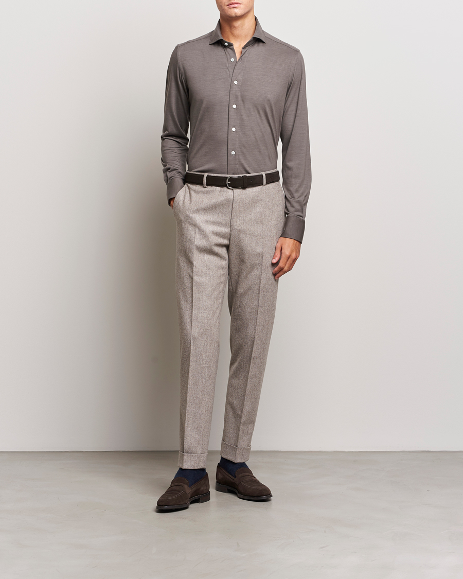 Herr | Byxor | Morris Heritage | Jack Flannel Trousers Khaki