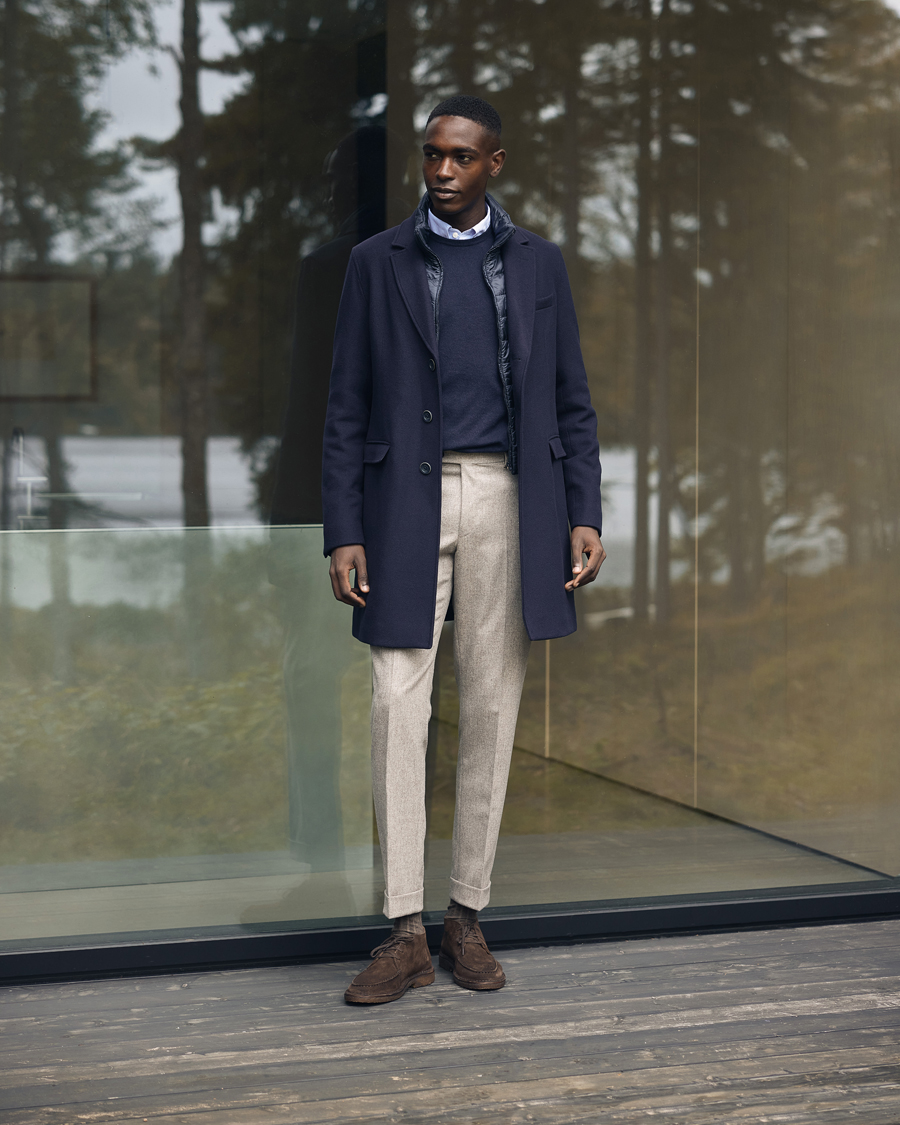 Herr | Byxor | Morris Heritage | Jack Flannel Trousers Khaki