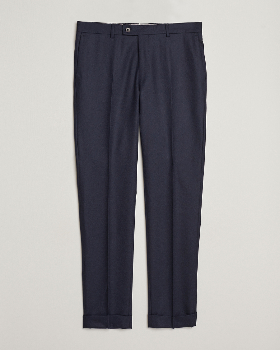 Herr | Byxor | Morris Heritage | Jack Flannel Trousers Navy
