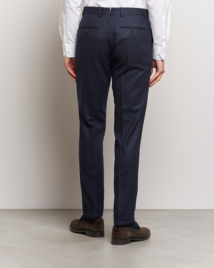 Herr | Byxor | Morris Heritage | Jack Flannel Trousers Navy