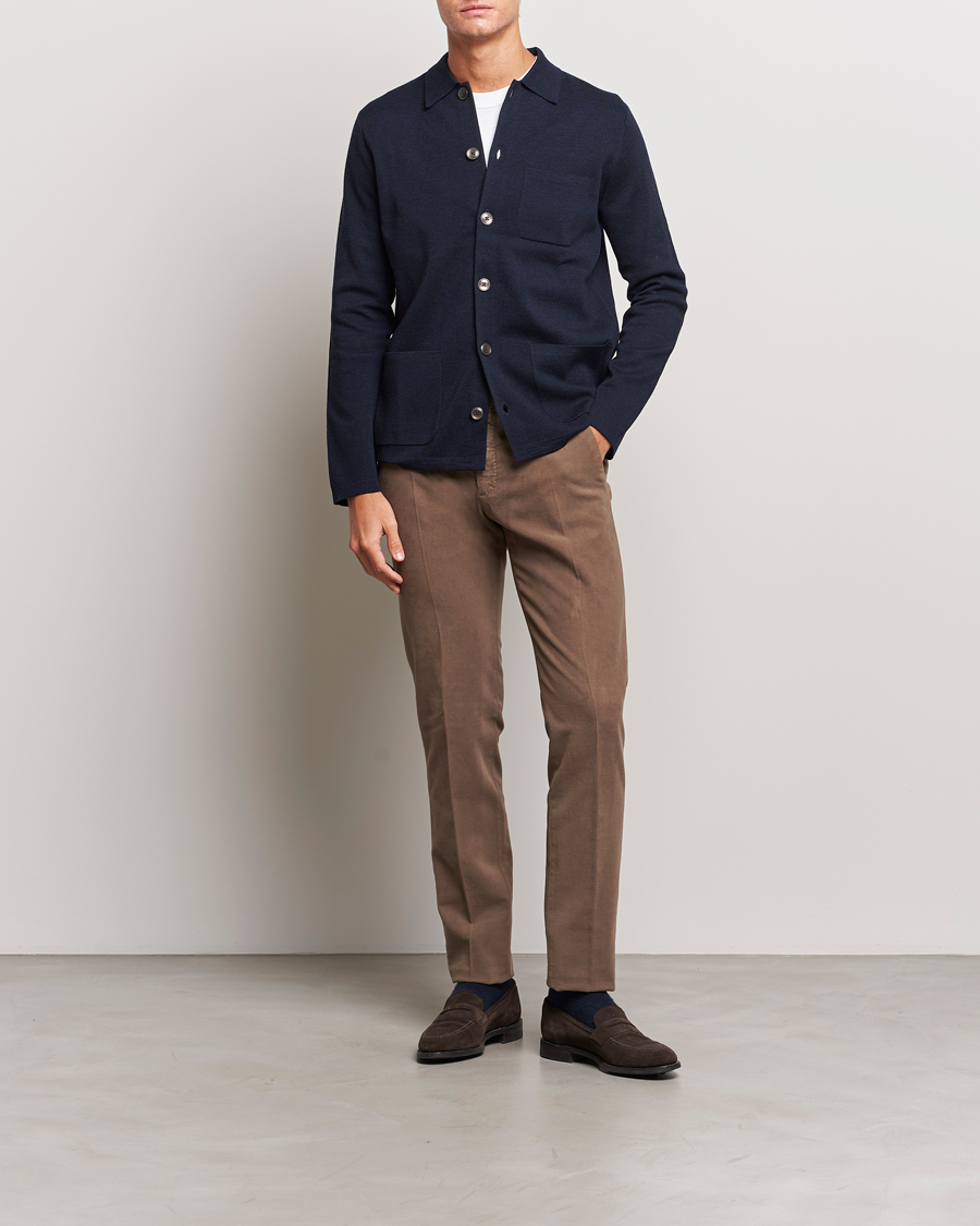 Herr | Tröjor | Morris Heritage | Dressed Wool Cardigan Navy