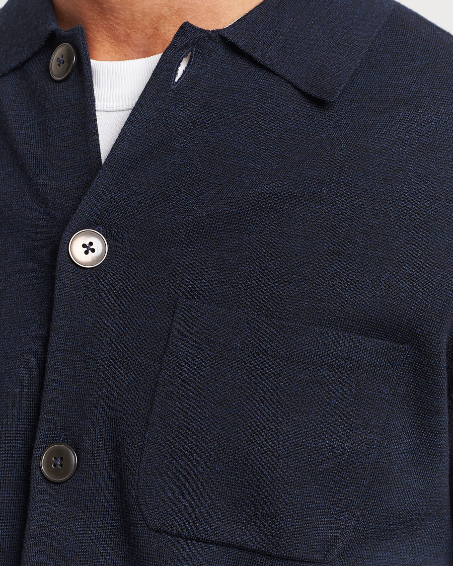 Herr | Tröjor | Morris Heritage | Dressed Wool Cardigan Navy