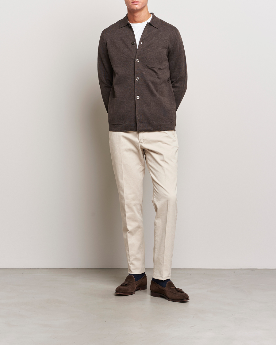 Herr | Tröjor | Morris Heritage | Dressed Wool Cardigan Brown