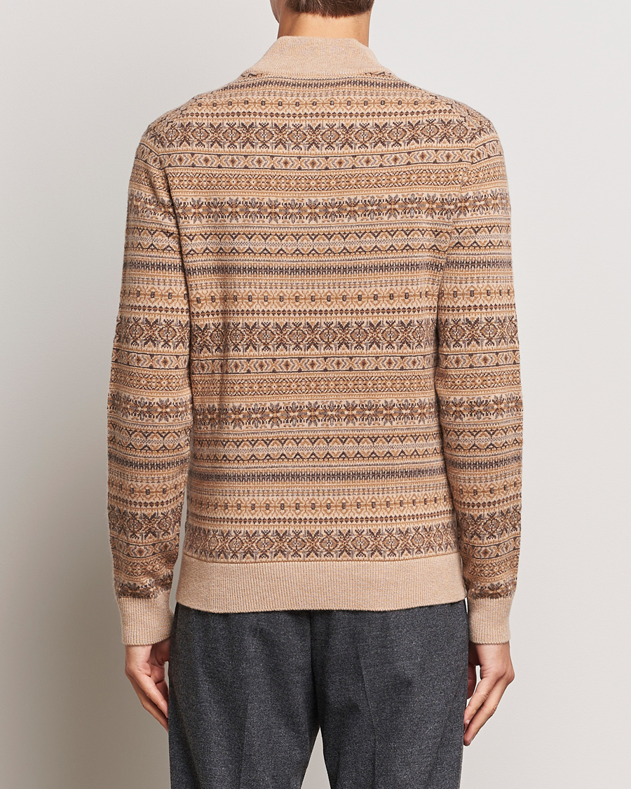 Herr | Tröjor | Morris Heritage | Freddie Wool/Cashmere Half Zip Camel