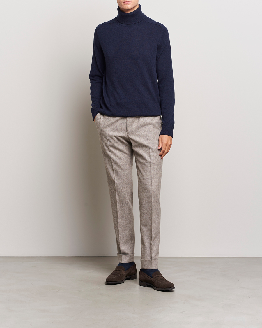 Herr | Tröjor | Morris Heritage | Dalton Wool/Cashmere Rollneck Navy