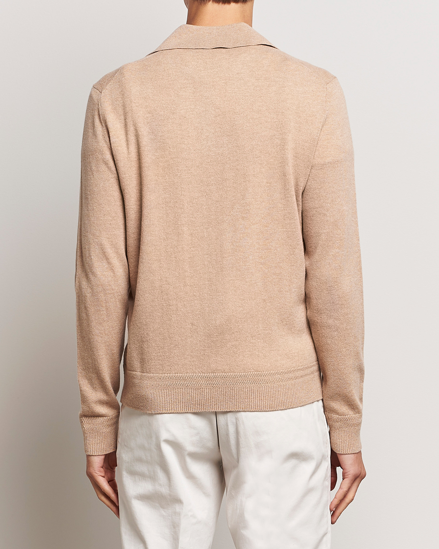 Herr | Tröjor | Morris Heritage | Dalton Wool/Cashmere Long Sleeve Polo Camel