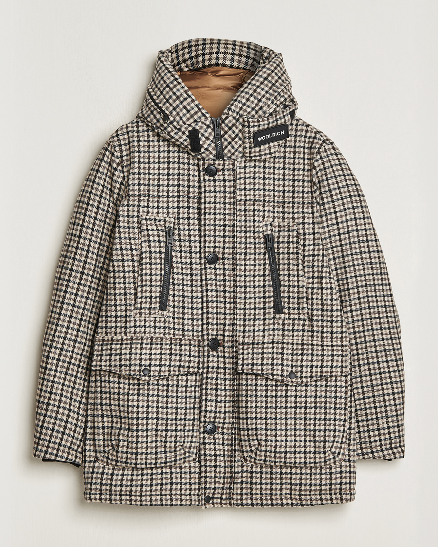 Herr | Jackor | Woolrich | Wool Arctic Parka Cream Check