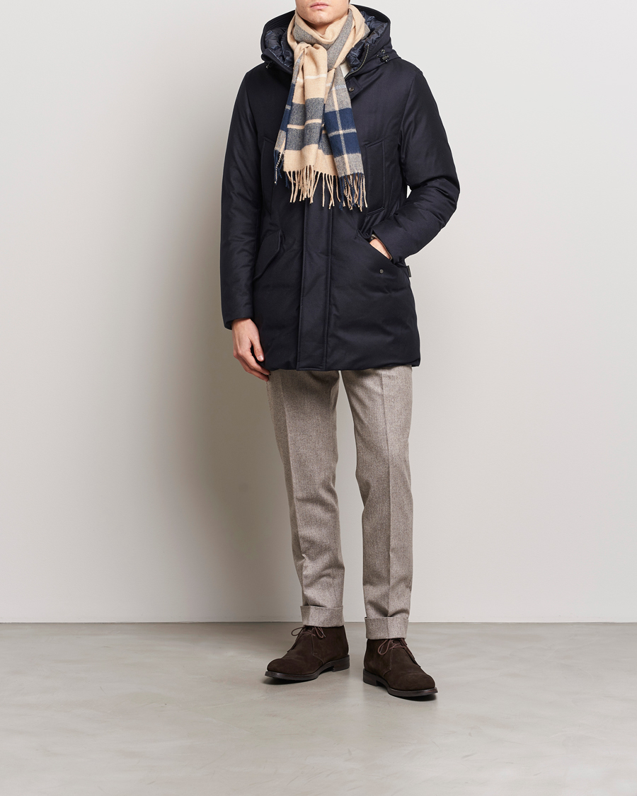 Herr | Jackor | Woolrich | Luxe Loro Piana Long Parka Melton Blue