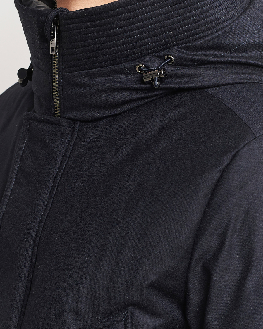 Herr | Jackor | Woolrich | Luxe Loro Piana Long Parka Melton Blue