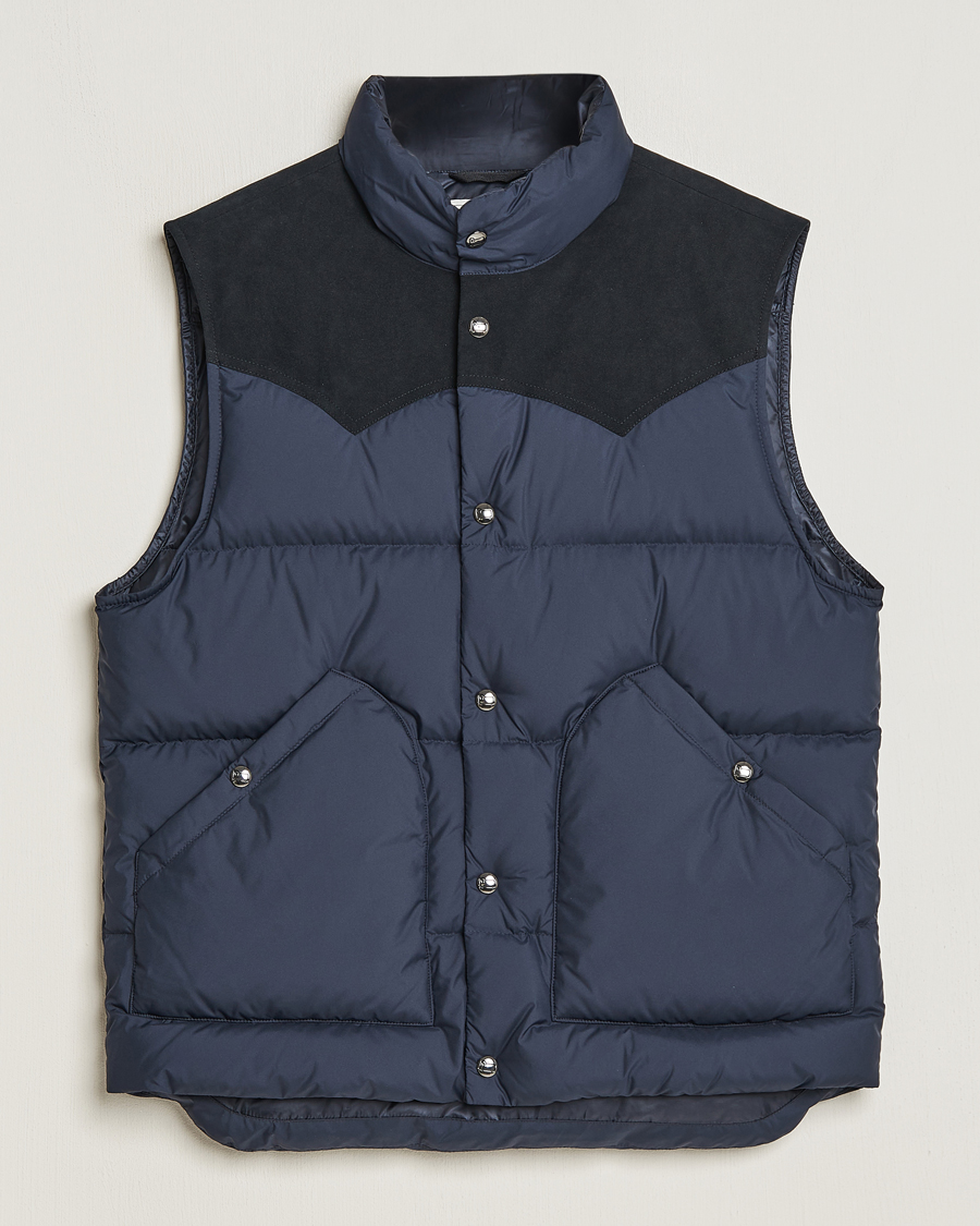 Herr | Jackor | Woolrich | Western Down Vest Melton Blue