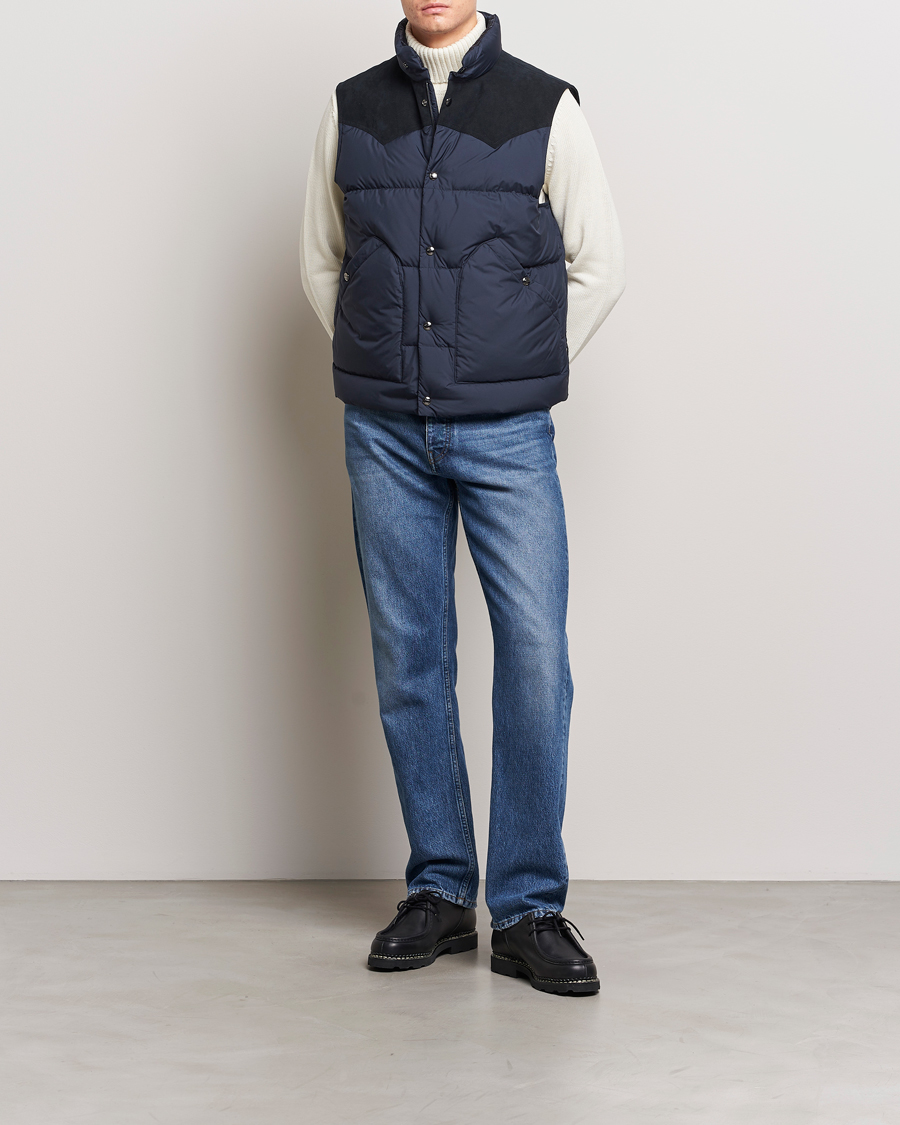 Herr | Jackor | Woolrich | Western Down Vest Melton Blue