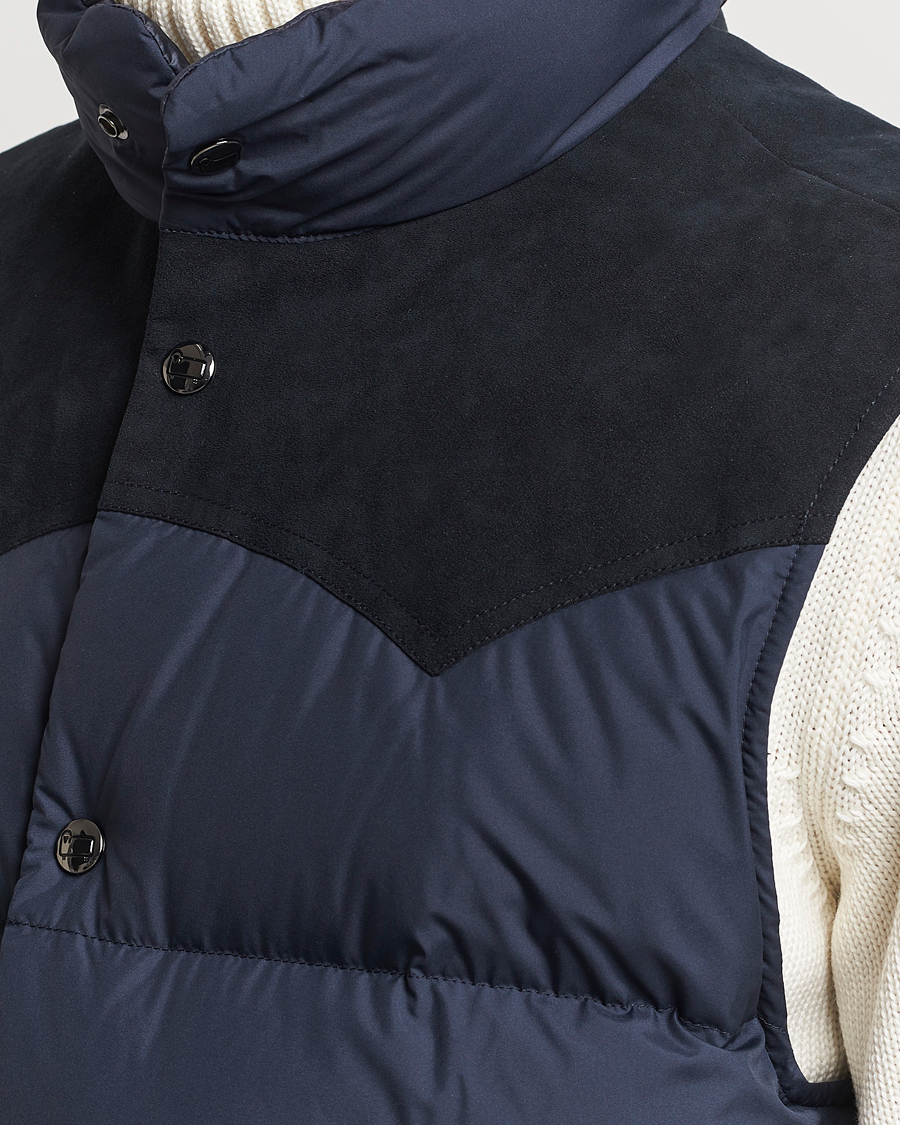 Herr | Jackor | Woolrich | Western Down Vest Melton Blue