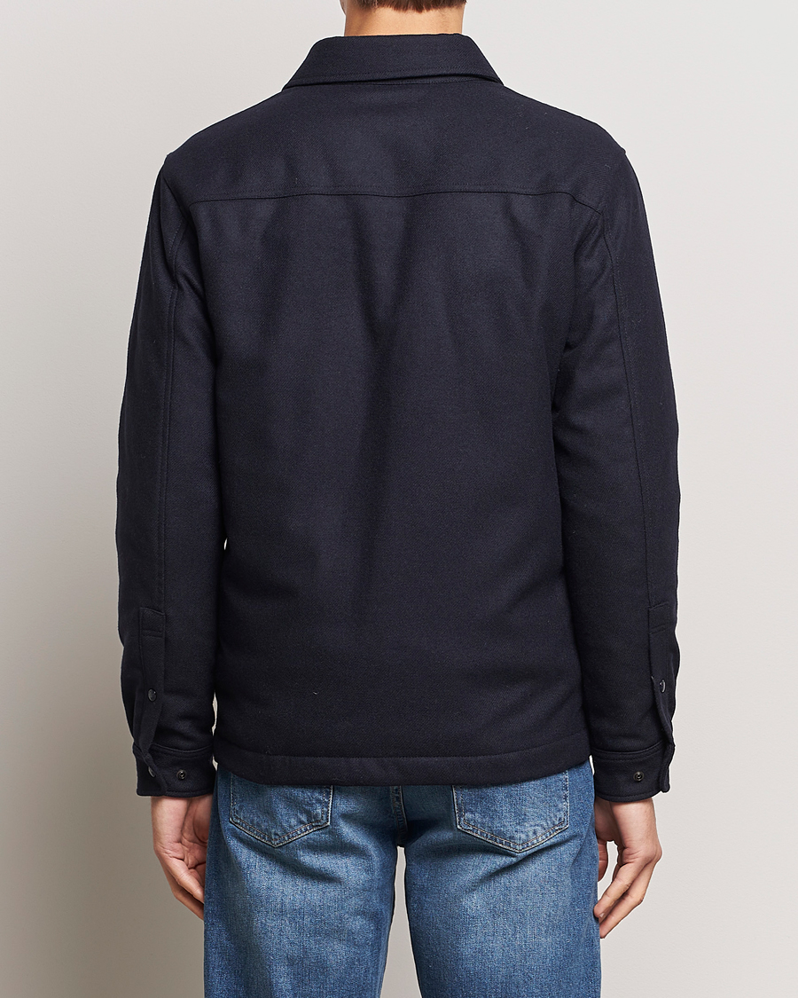 Herr | Jackor | Woolrich | Alaskan Melton Wool Overshirt Melton Blue