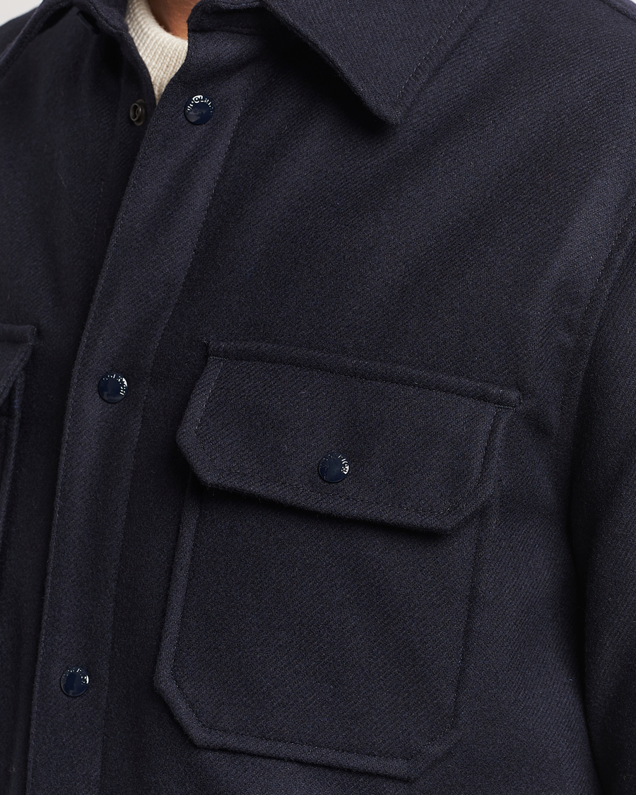 Herr | Jackor | Woolrich | Alaskan Melton Wool Overshirt Melton Blue