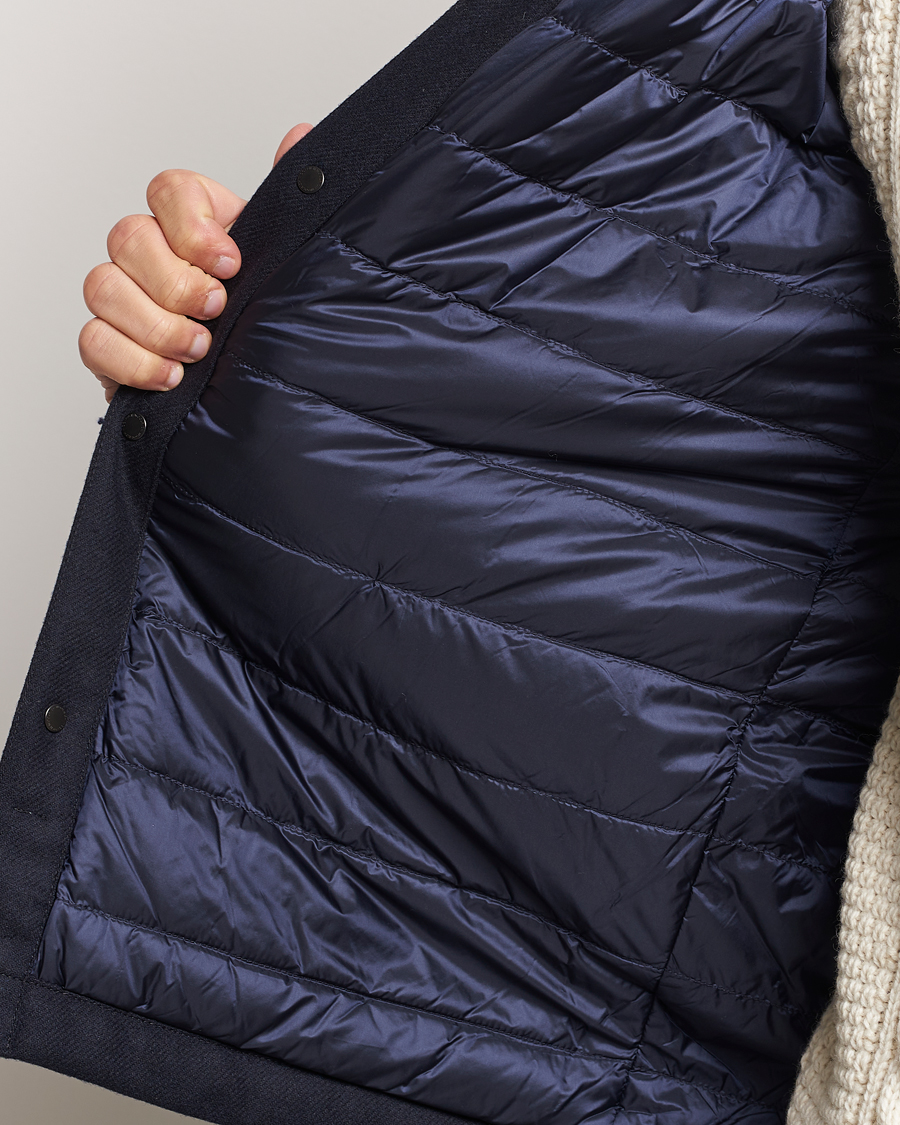 Herr | Jackor | Woolrich | Alaskan Melton Wool Overshirt Melton Blue