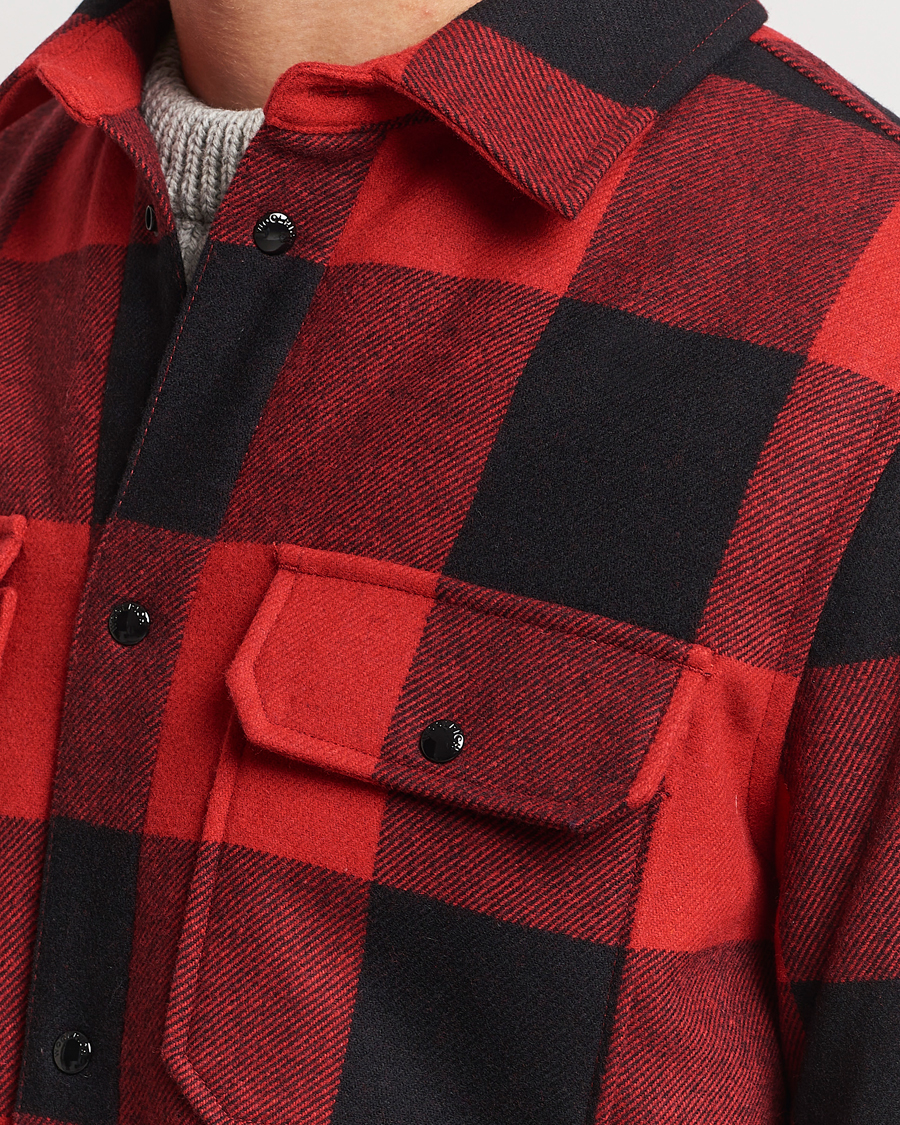 Herr | Jackor | Woolrich | Alaskan Melton Wool Overshirt Red Buffalo