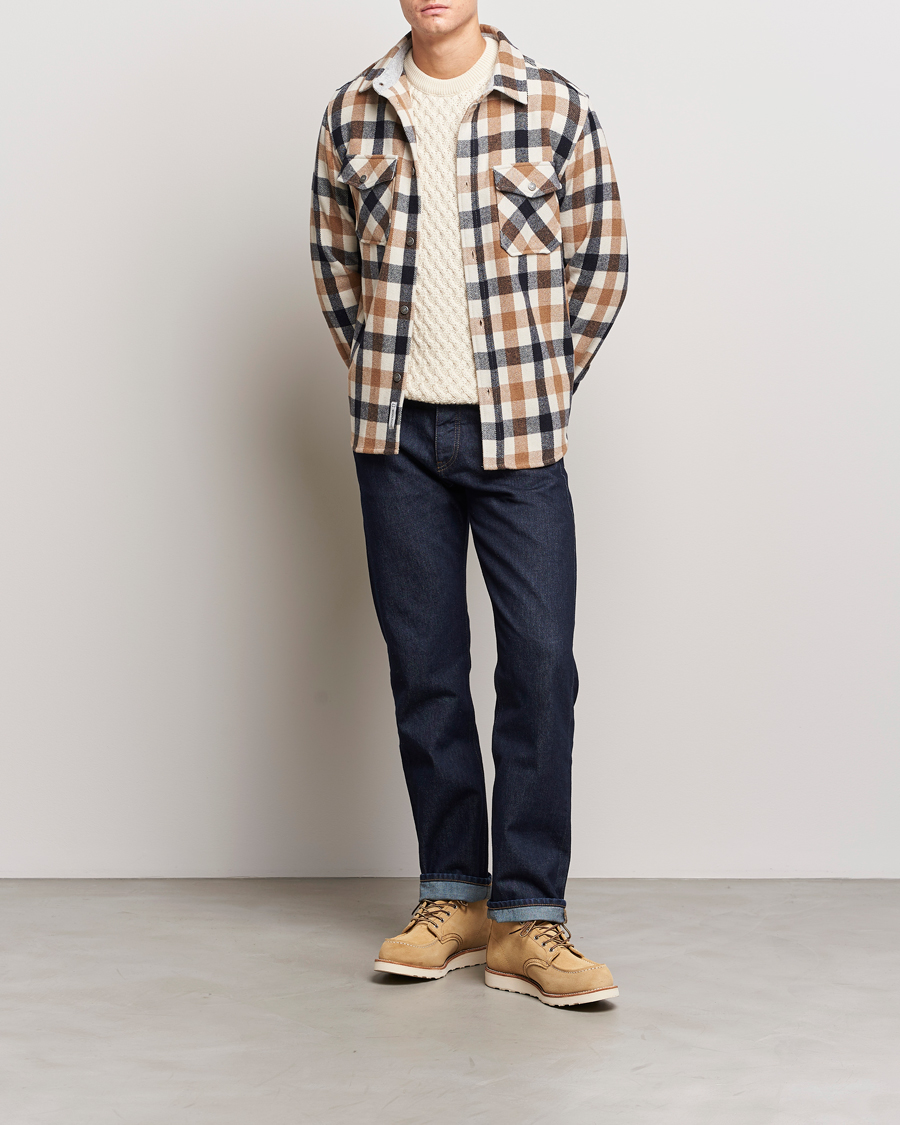 Herr | Skjortor | Woolrich | Alaskan Melton Wool Overshirt White Buffalo
