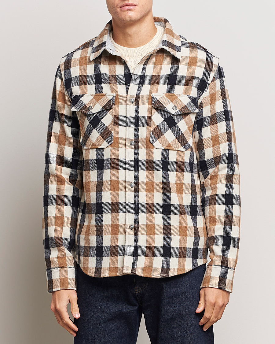 Herr | Skjortor | Woolrich | Alaskan Melton Wool Overshirt White Buffalo