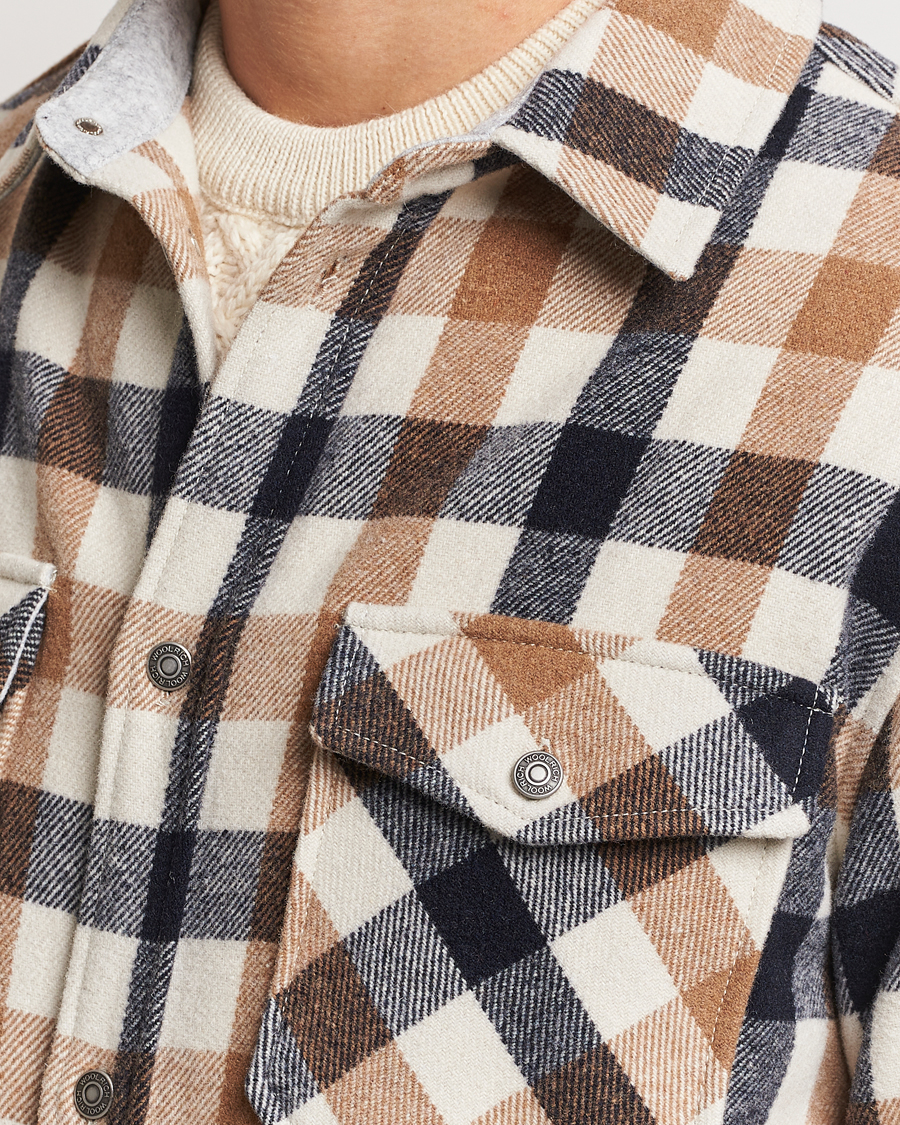 Herr | Skjortor | Woolrich | Alaskan Melton Wool Overshirt White Buffalo