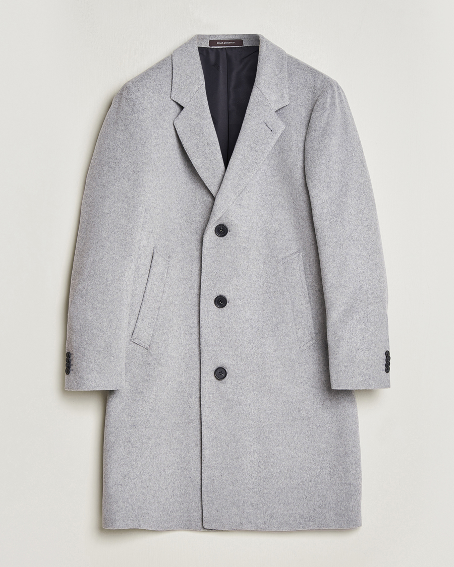 Herr | Jackor | Oscar Jacobson | Shaw Wool/Cashmere Coat Light Grey