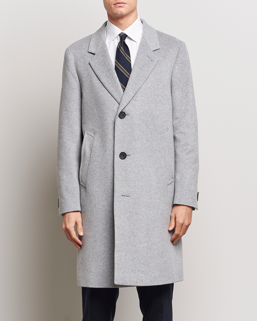 Herr | Jackor | Oscar Jacobson | Shaw Wool/Cashmere Coat Light Grey