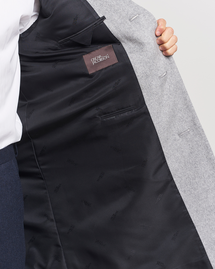 Herr | Jackor | Oscar Jacobson | Shaw Wool/Cashmere Coat Light Grey