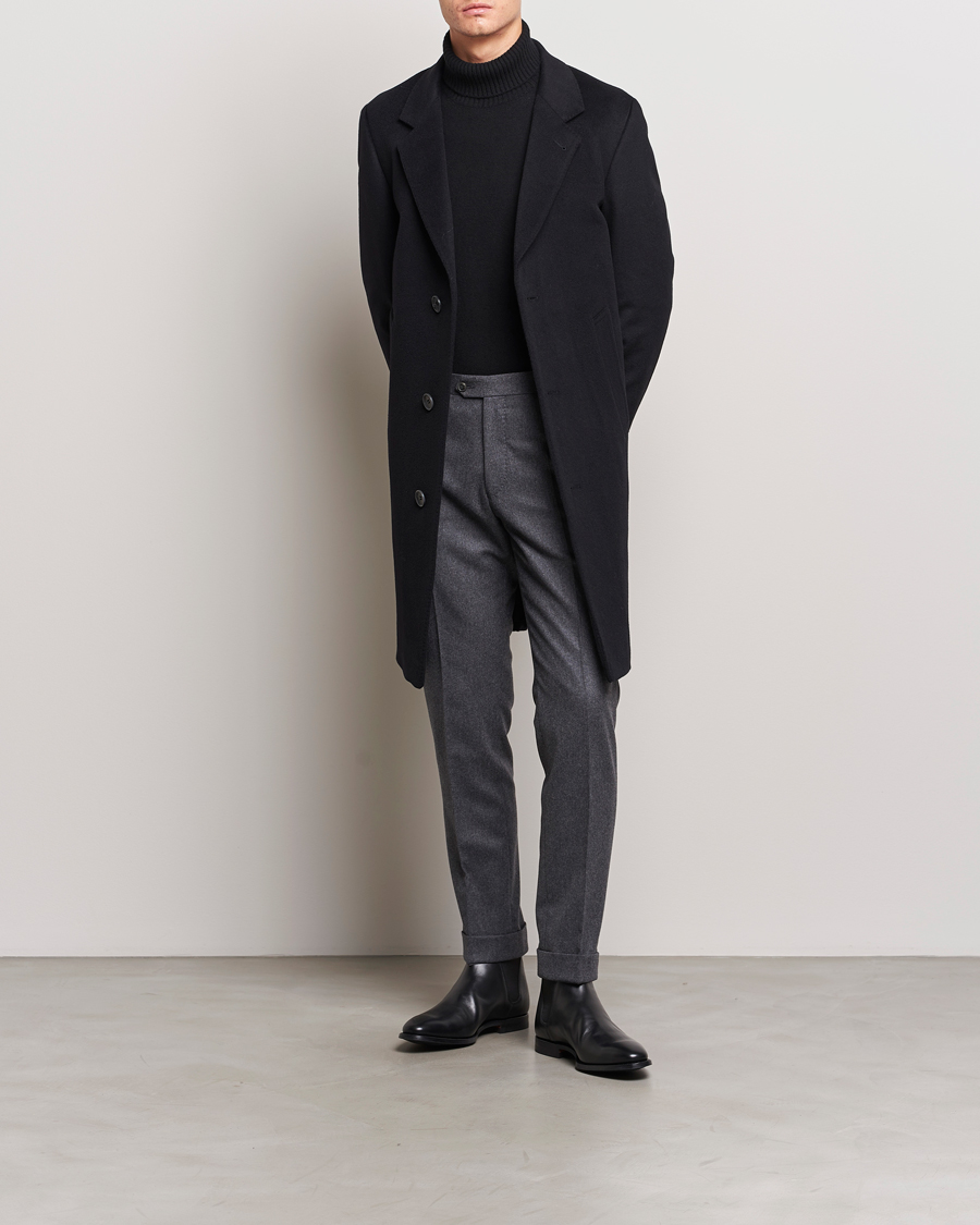 Herr | Jackor | Oscar Jacobson | Shaw Wool/Cashmere Coat Black