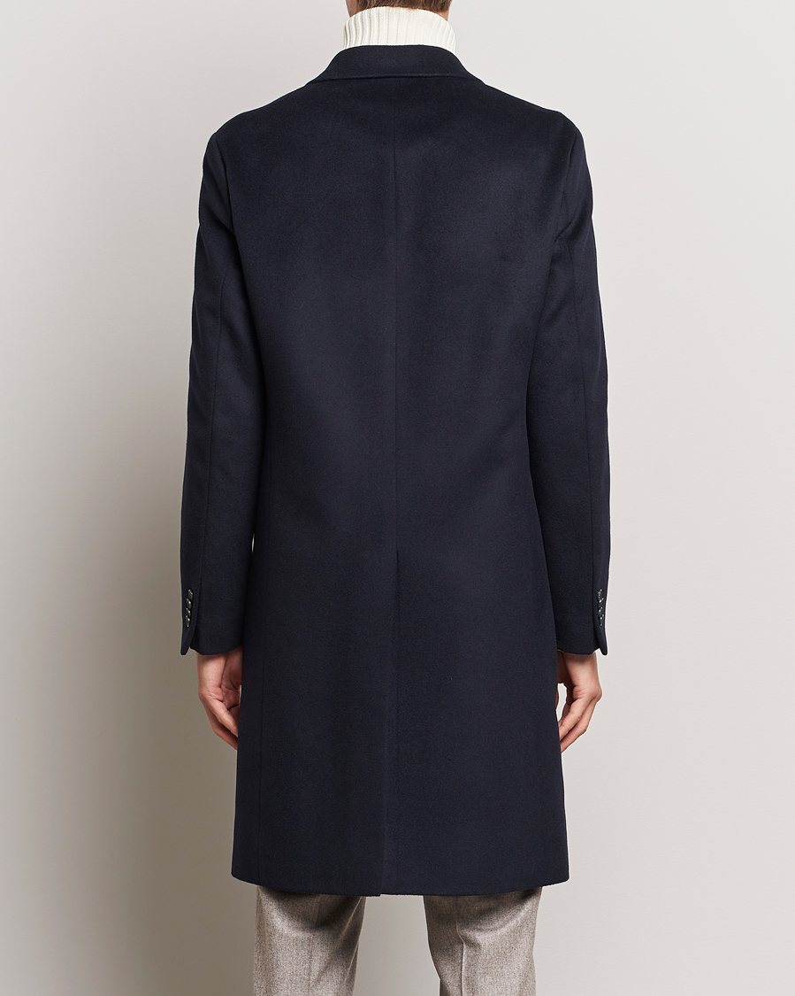 Herr | Jackor | Oscar Jacobson | Slater Wool/Cashmere Double Breasted Coat Navy