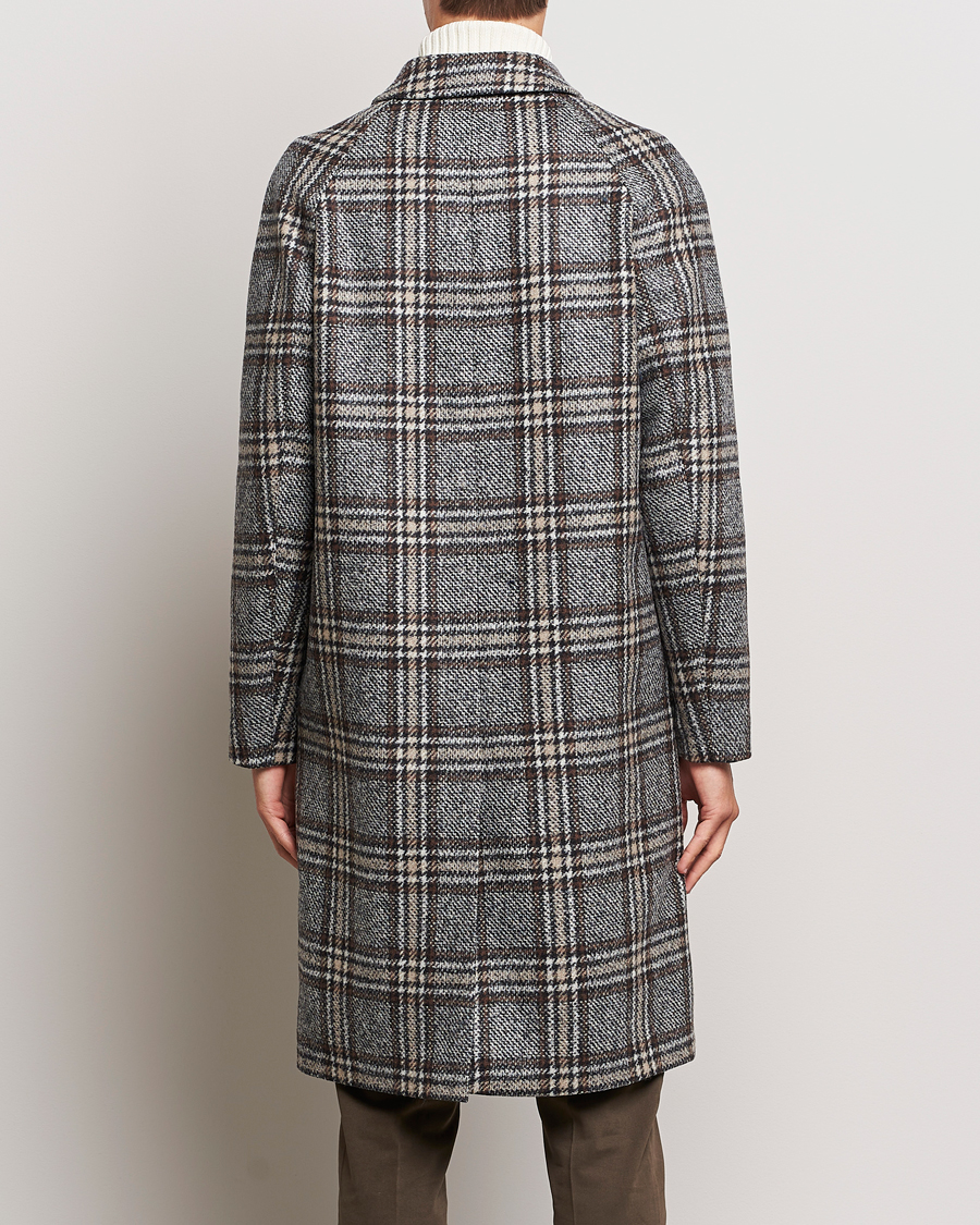 Herr | Jackor | Oscar Jacobson | Sala Checked Raglan Wool Coat Brown
