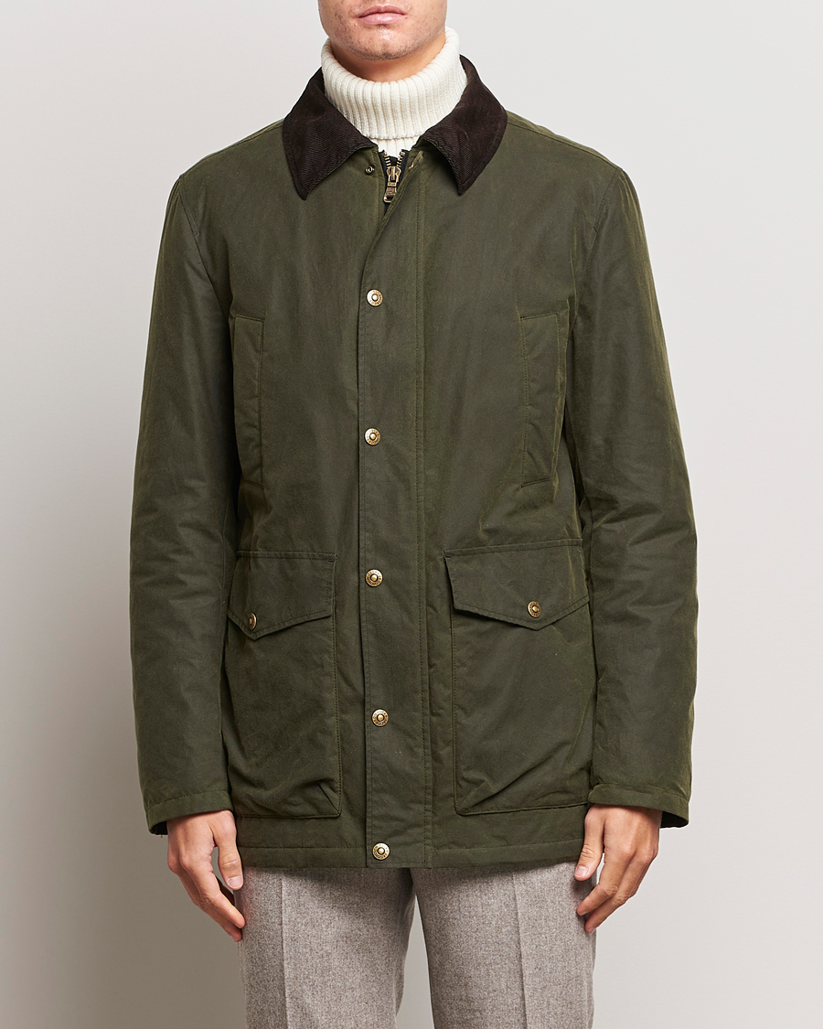 Herr | Jackor | Oscar Jacobson | Colewyn Waxed Padded Jacket Olive