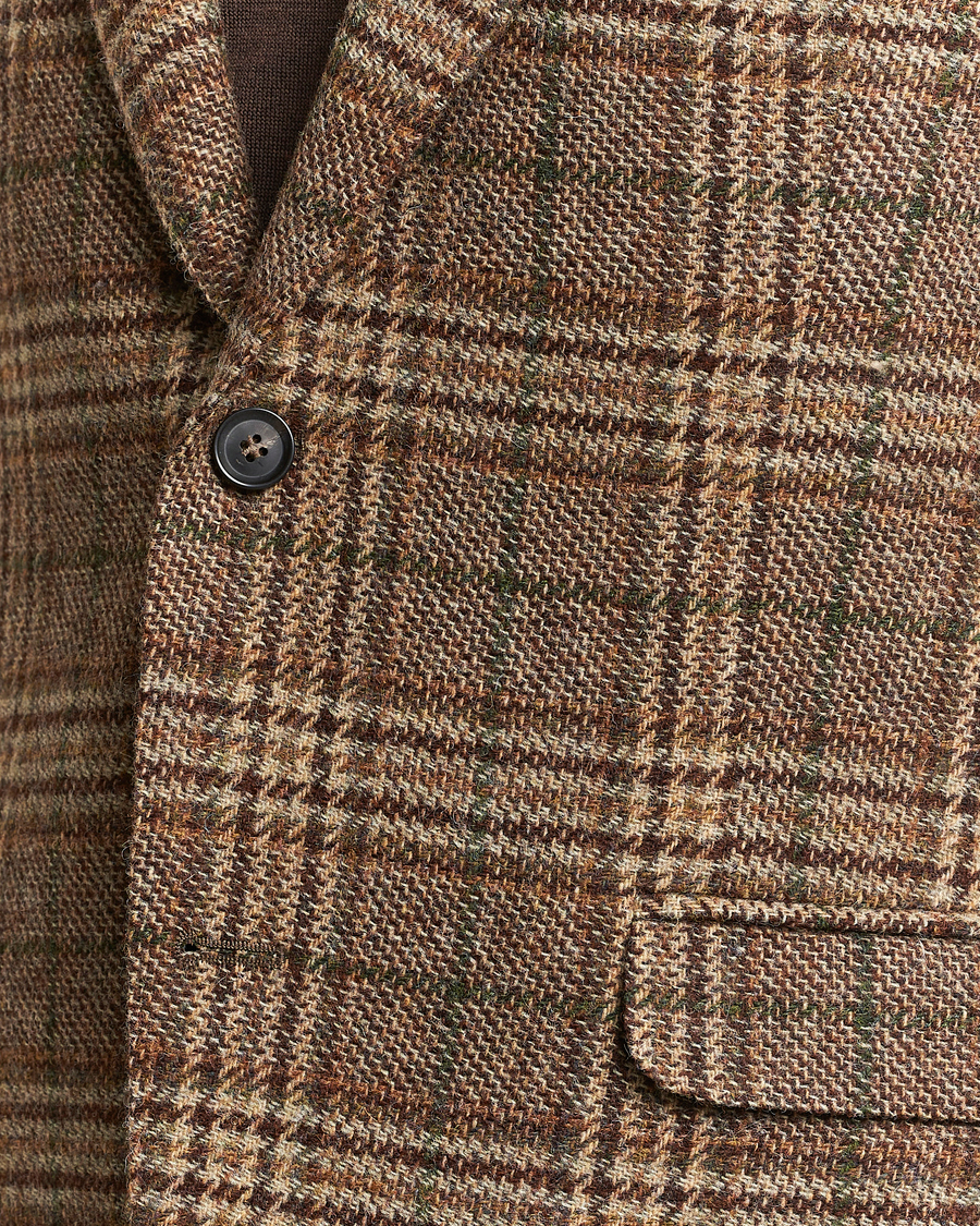 Herr | Kavajer | Oscar Jacobson | Fogerty Soft Checked Wool Blazer Brown