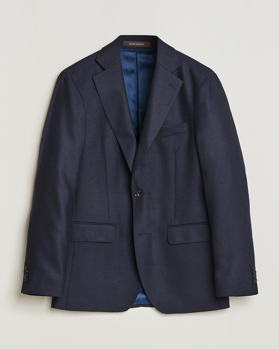 Herr | Kavajer | Oscar Jacobson | Fogerty Structured Wool Blazer Navy