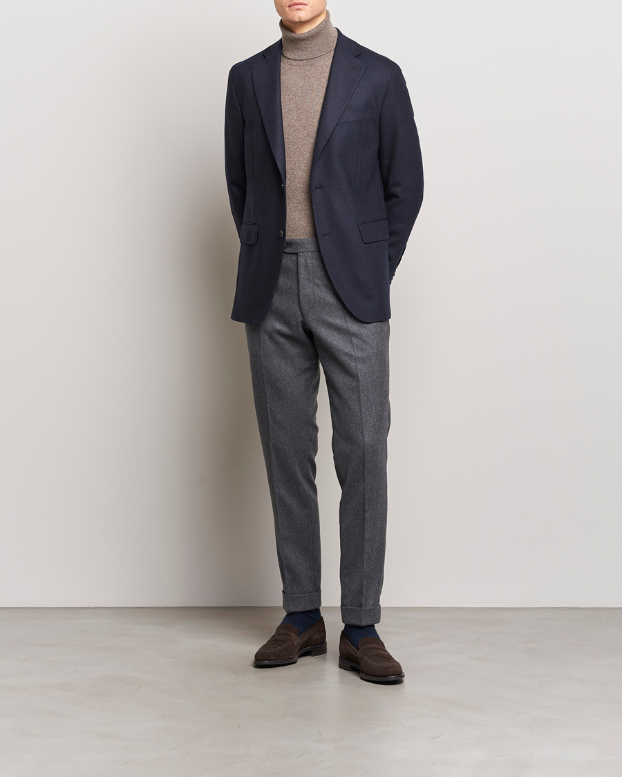 Herr | Kavajer | Oscar Jacobson | Fogerty Structured Wool Blazer Navy